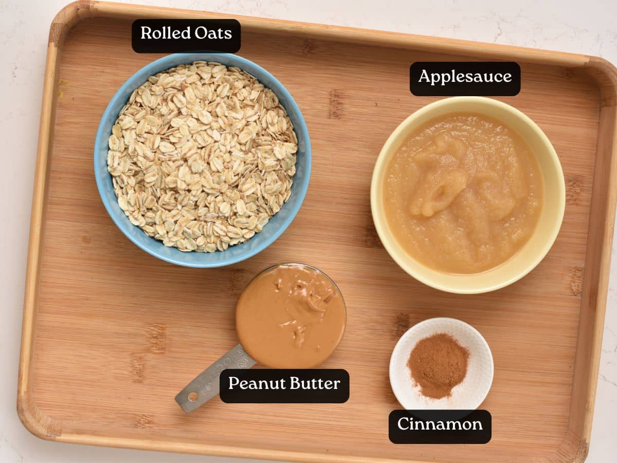 Ingredients for Applesauce Oatmeal Bars