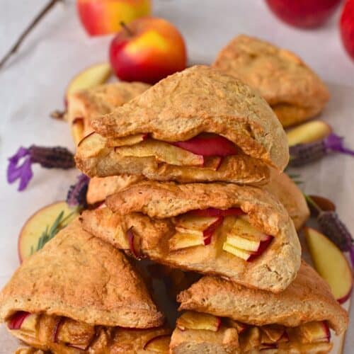 Apple Pie Scones (No Oil, Healthy, 5 Ingredients)