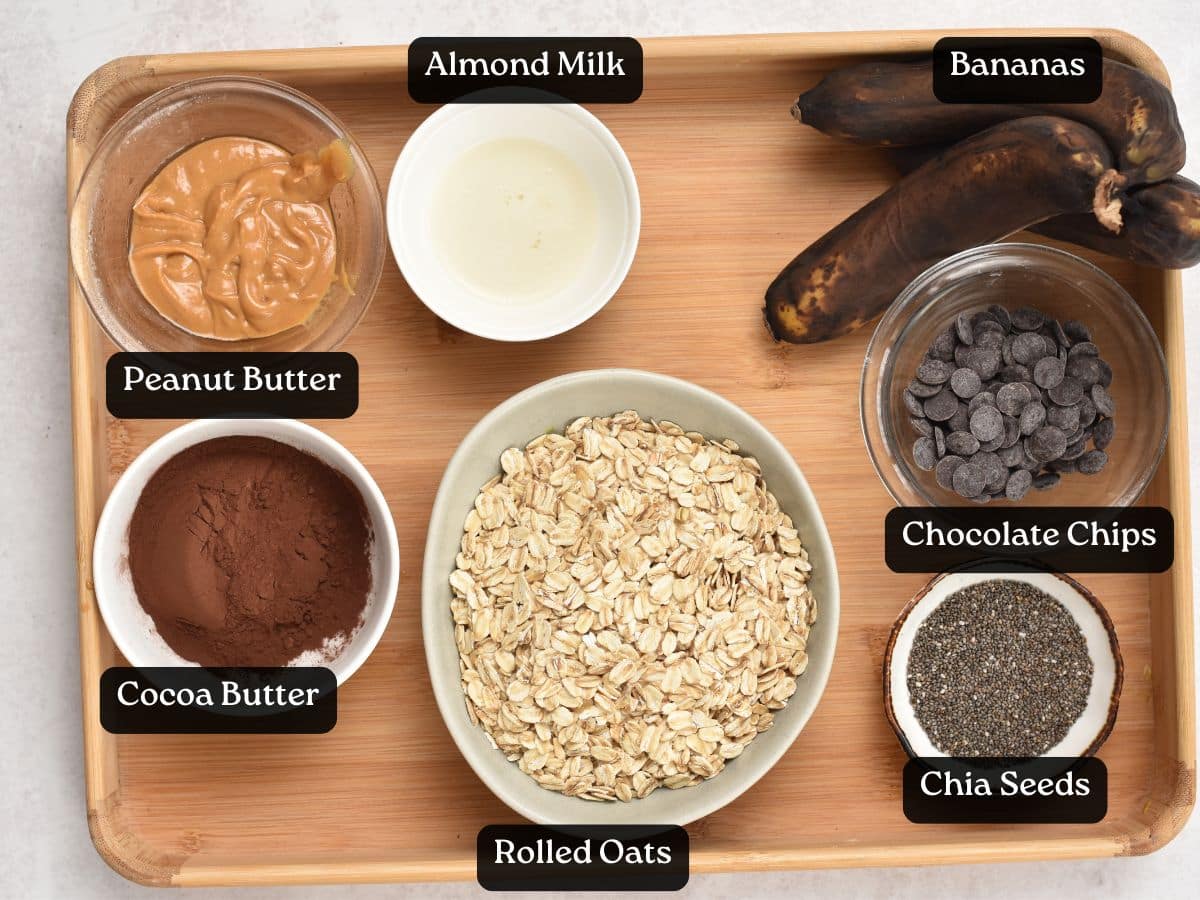 Ingredients for Chocolate Oatmeal Cookies