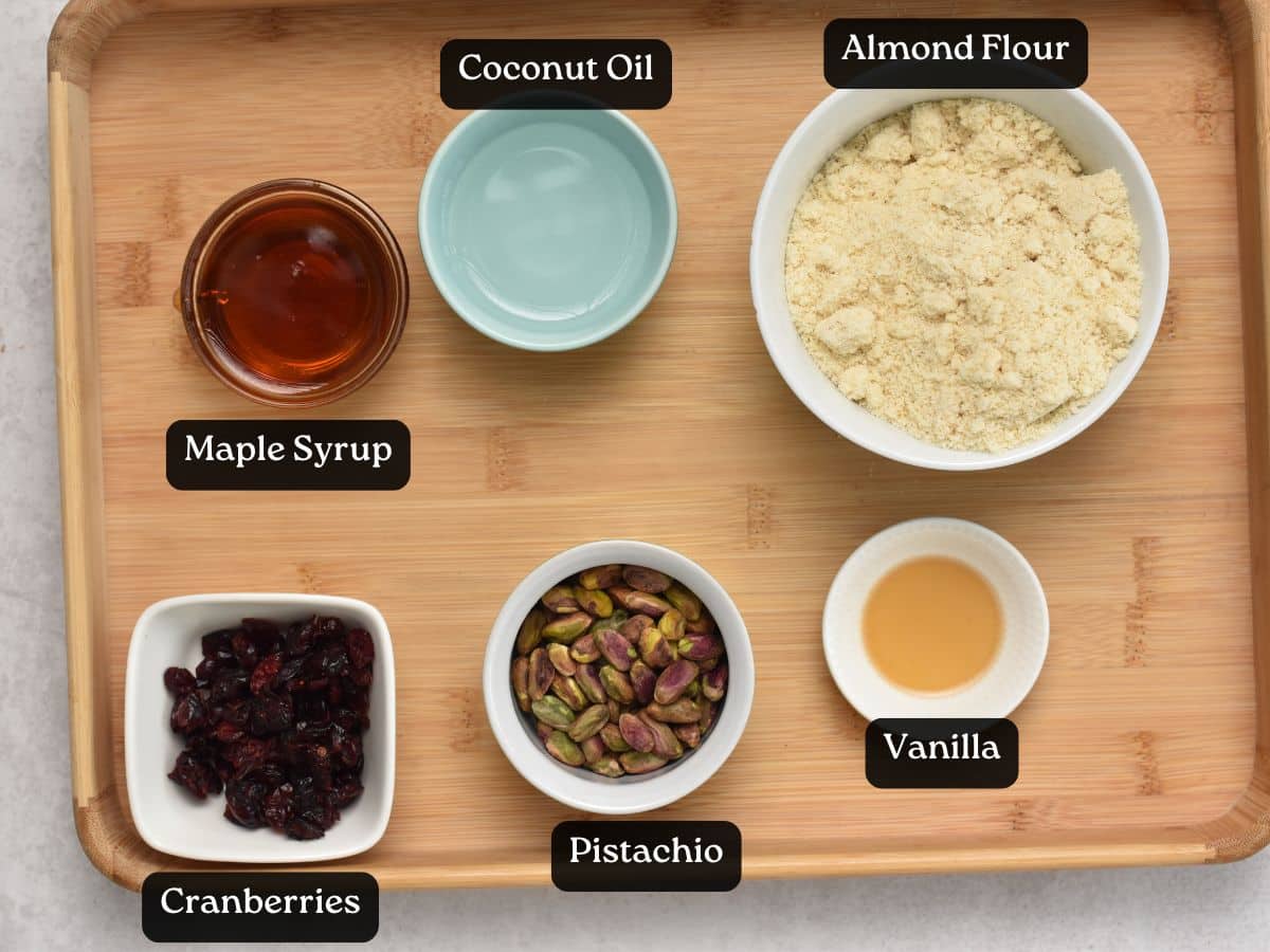 Ingredients for Cranberry Pistachio Shortbread