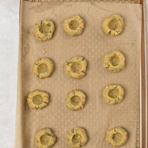Pistachio Lemon Thumbprint Cookies
