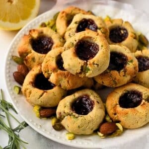 Pistachio Lemon Thumbprint Cookies