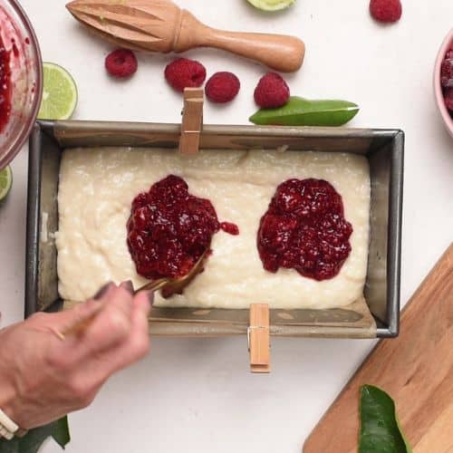 Raspberry Swirl Coconut Bread