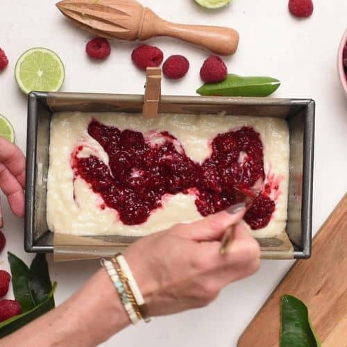 Raspberry Swirl Coconut Bread