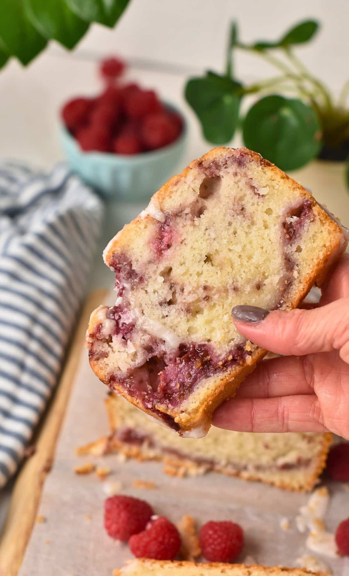 Raspberry Swirl Coconut Bread